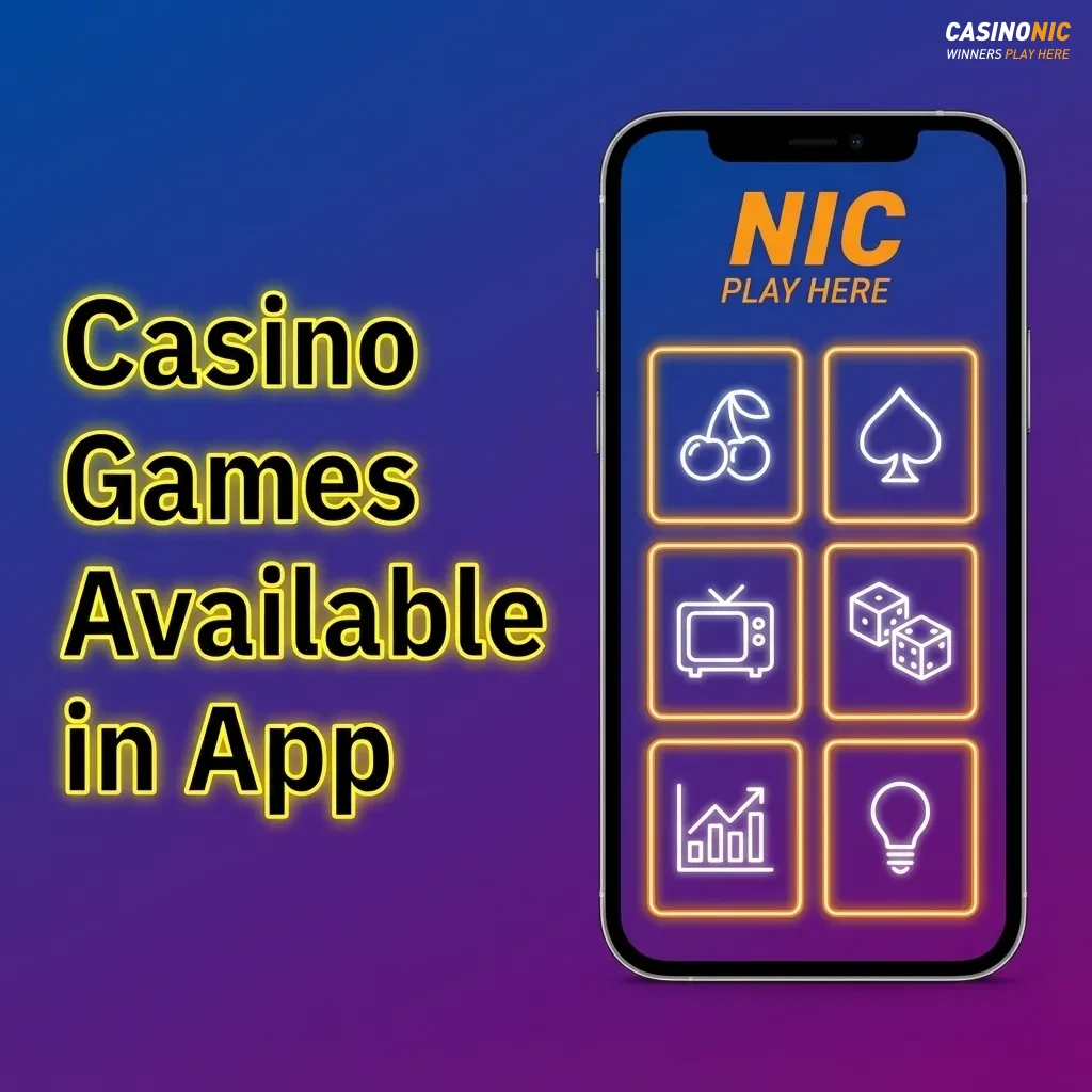 Smartphone displaying Casinonic mobile casino app with pokies, roulette, blackjack, live dealer tables, and jackpot games