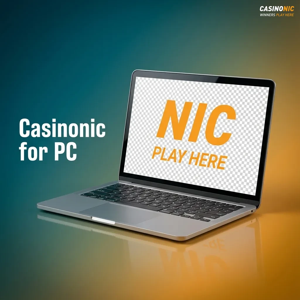 Laptop screen showing Casinonic casino website open in a browser on a Windows or macOS desktop
