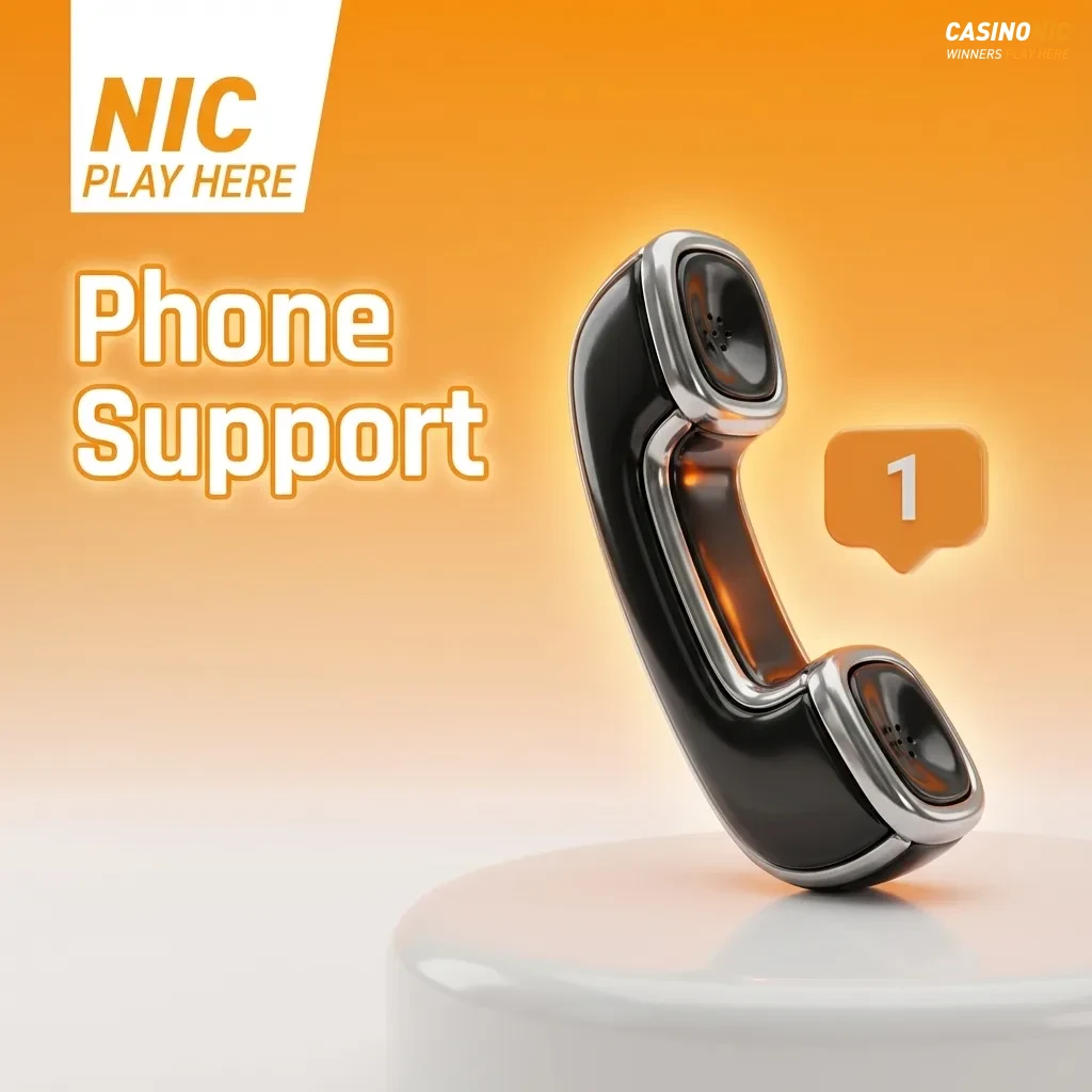 Illustration of a person calling Casinonic phone support, speaking with a live agent for urgent casino account help