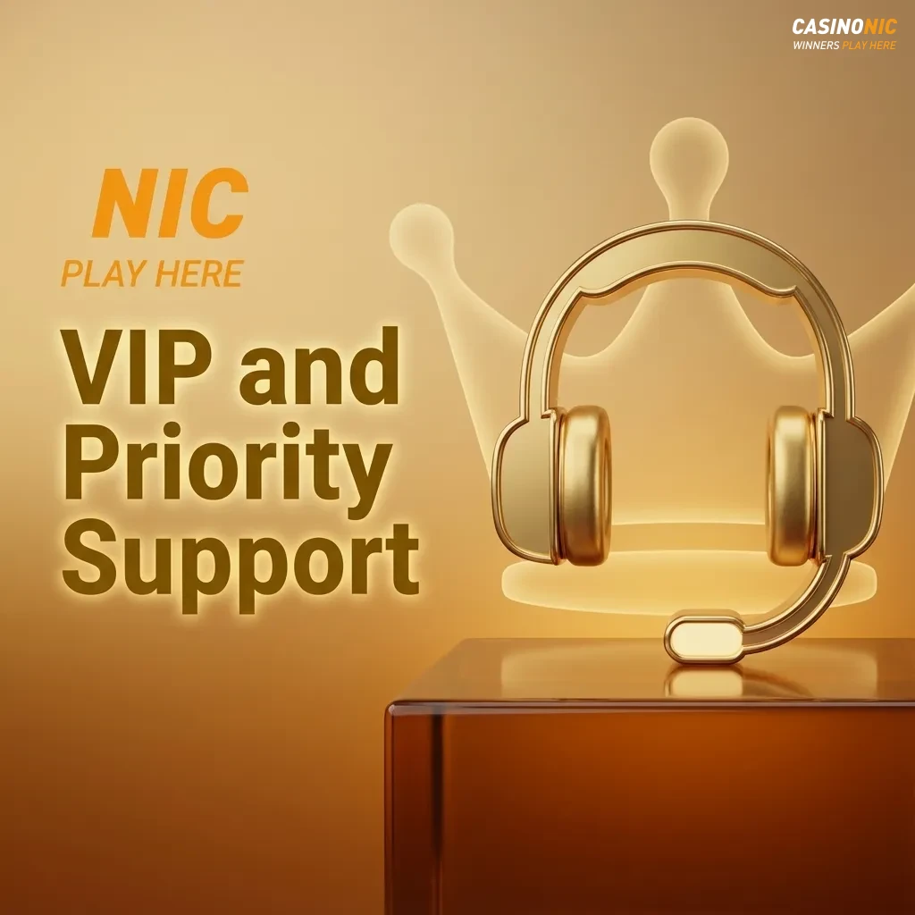 Illustration of a VIP player receiving priority customer support via live chat and phone from dedicated service agents