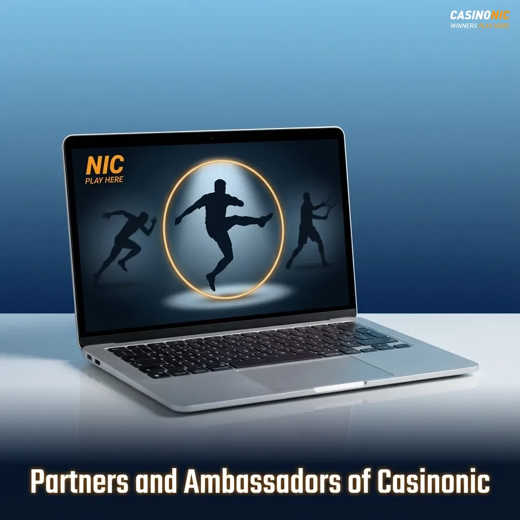 Text banner reading “Partners and Ambassadors of Casinonic” with note: no partnerships or ambassadors promoted in Australia.