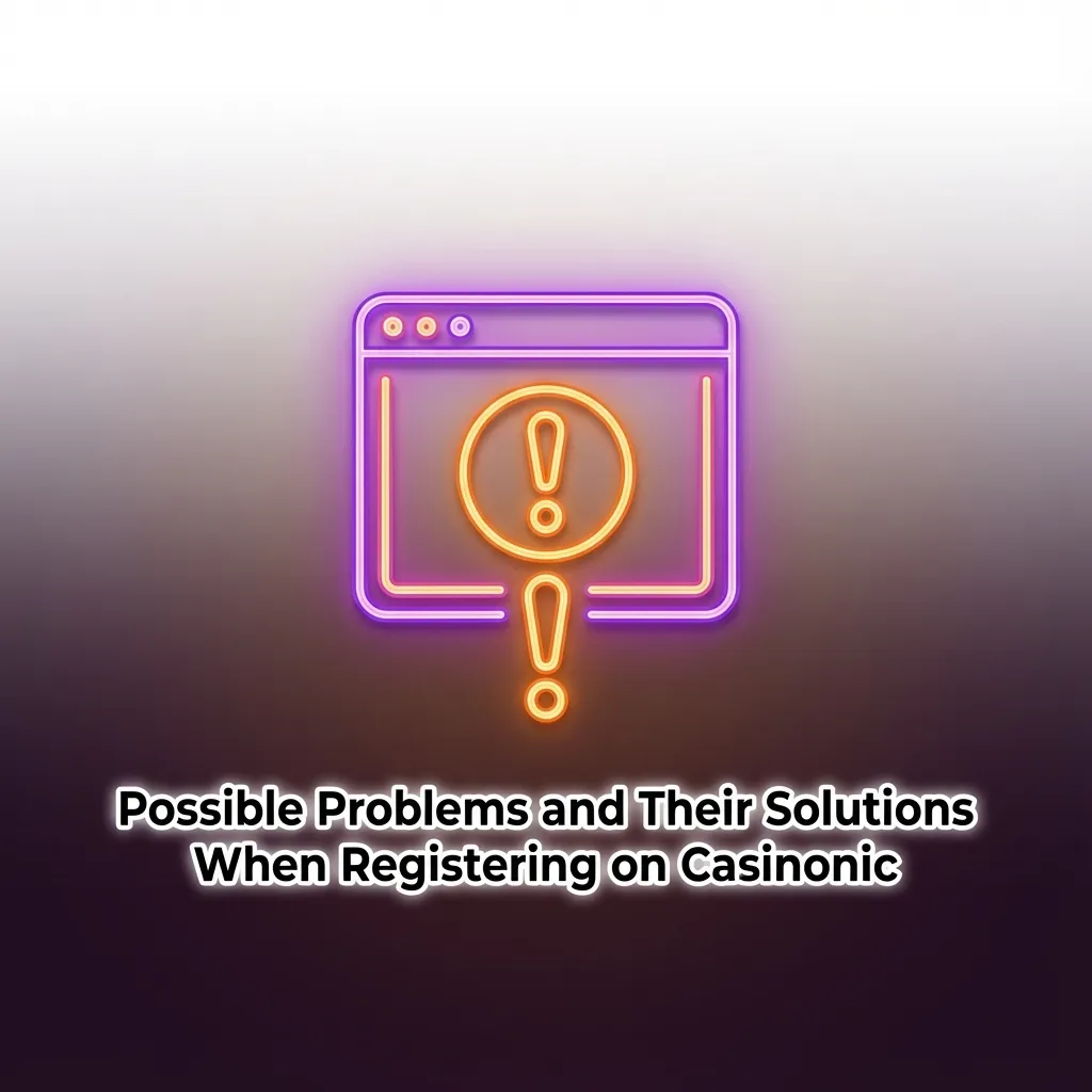 Table of common Casinonic registration problems with brief solutions for confirmation, form errors, country, duplicates, and social sign-up.