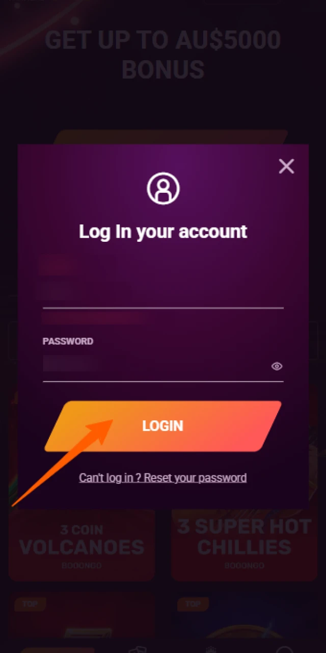 Access your player profile within the Casinonic App to start betting.
