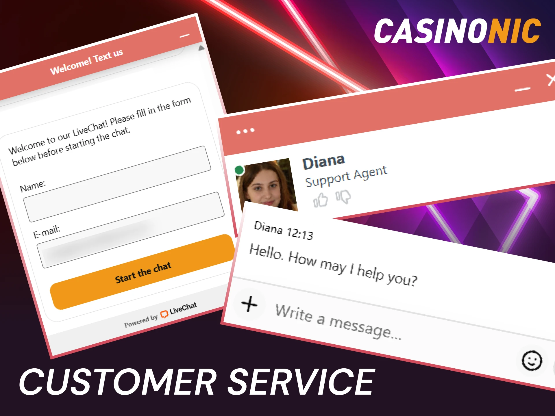 Contact the Casinonic website support team for professional assistance in Australia.