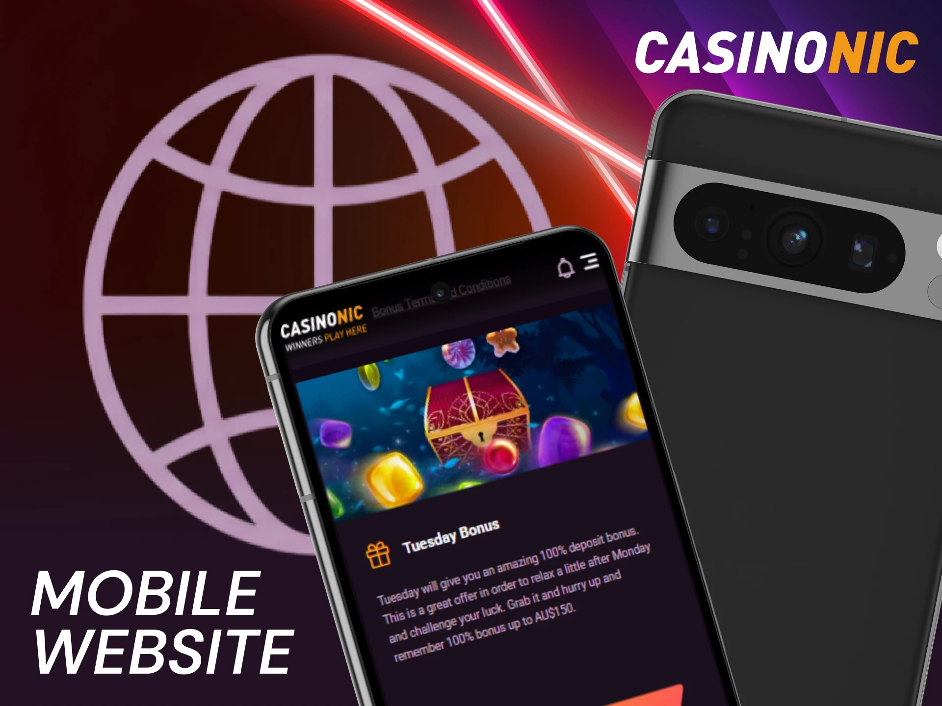 Access the mobile Casinonic website version for a seamless betting experience.