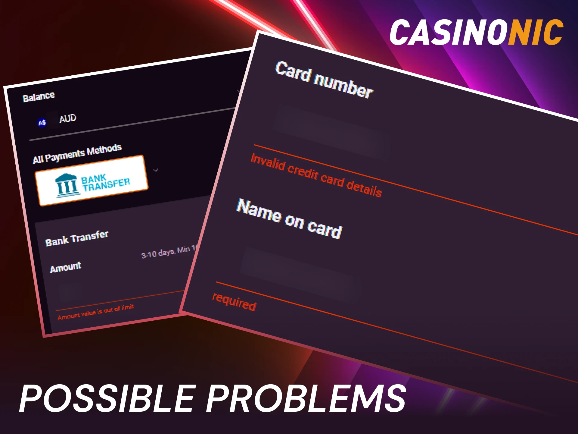 Resolve any issues regarding Casinonic Deposit and Withdrawal Methods to continue playing.
