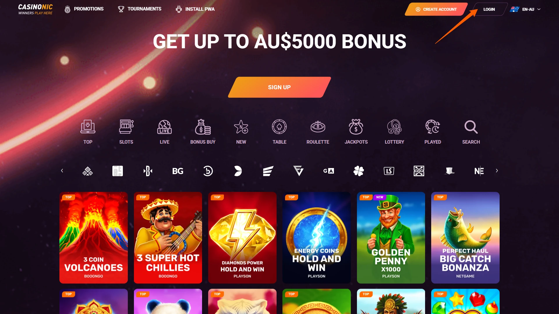 Open the official form for Casinonic Registration and Login now.