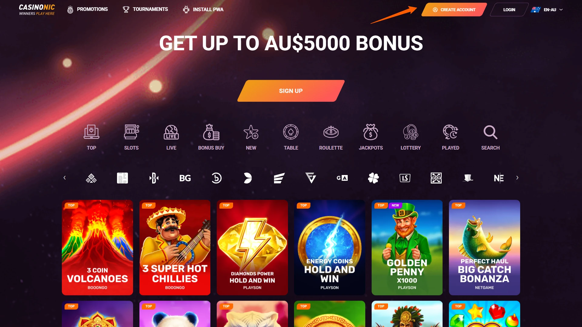 Click the button to begin your official Casinonic Registration now.